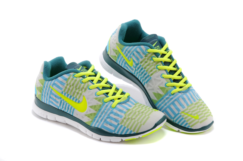 NIKE FREE TR FIT 3 PRT femmes chaussures de course bleu jaune (3)